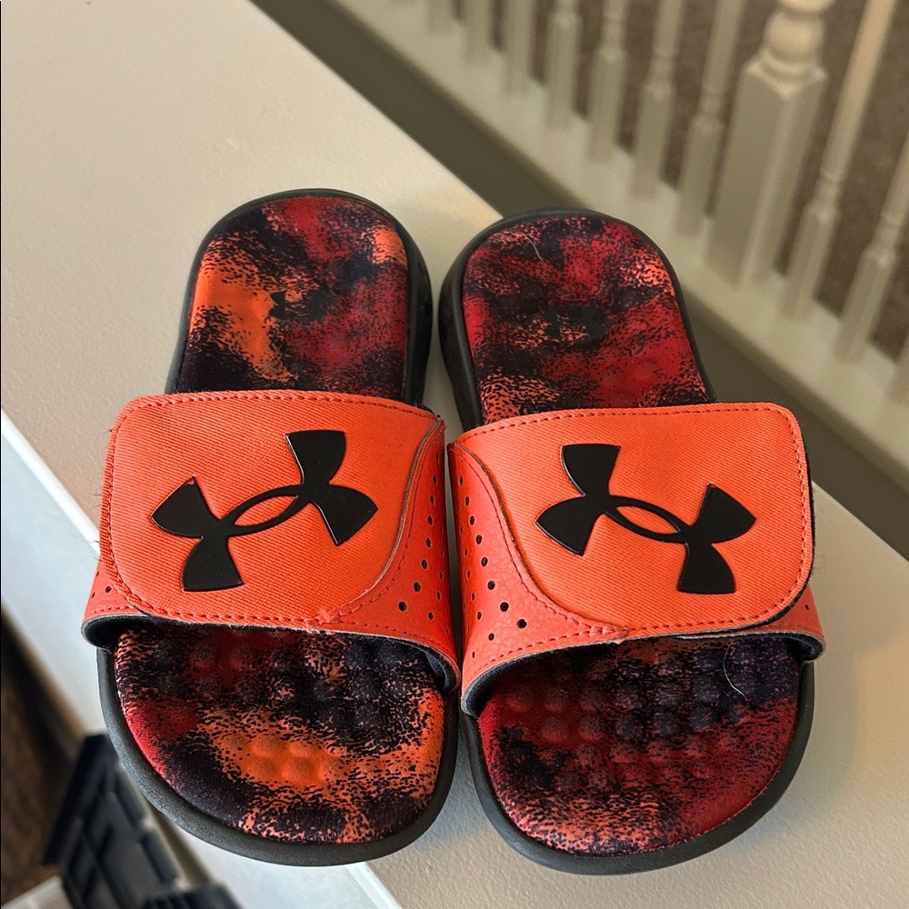 Under Armour Kids Slide Sandals - Orange and Black